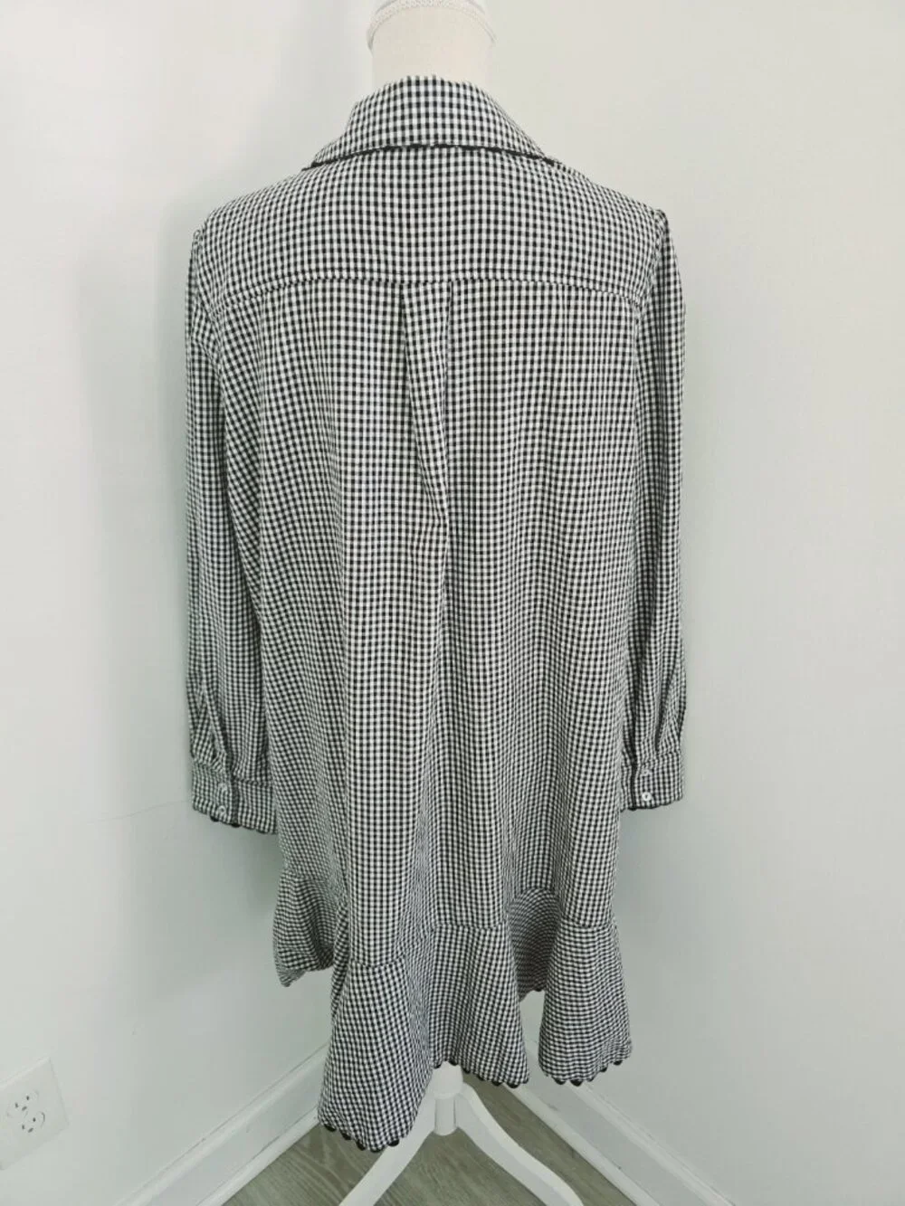 Tuckernuck Black Gingham Cotton Hemp Ric Rac Callahan Shirt Dress Size XXL 2X - Picture 10 of 13